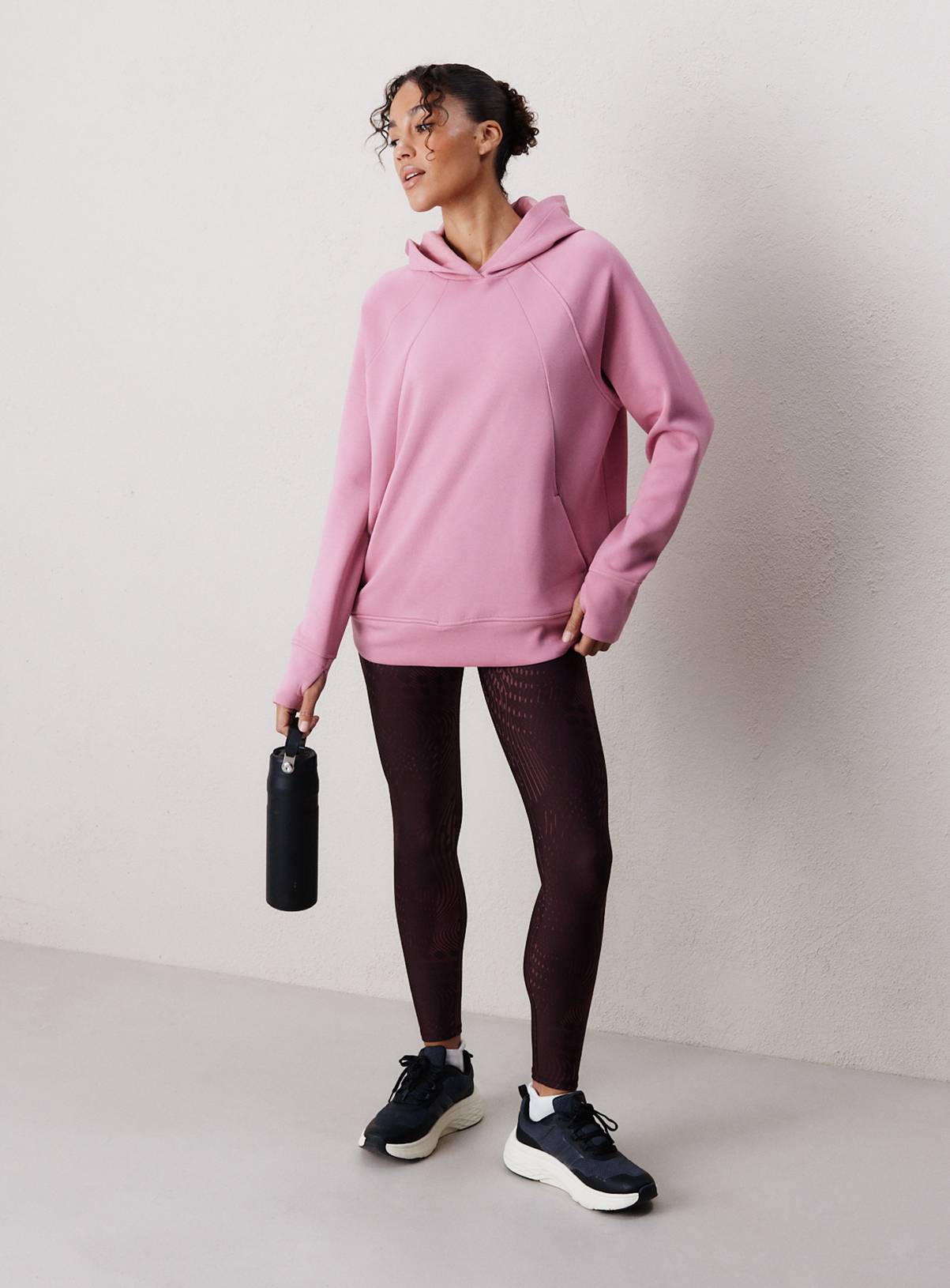REAKTIV Light Pink Scuba Longline Hoodie XXL - Image 2